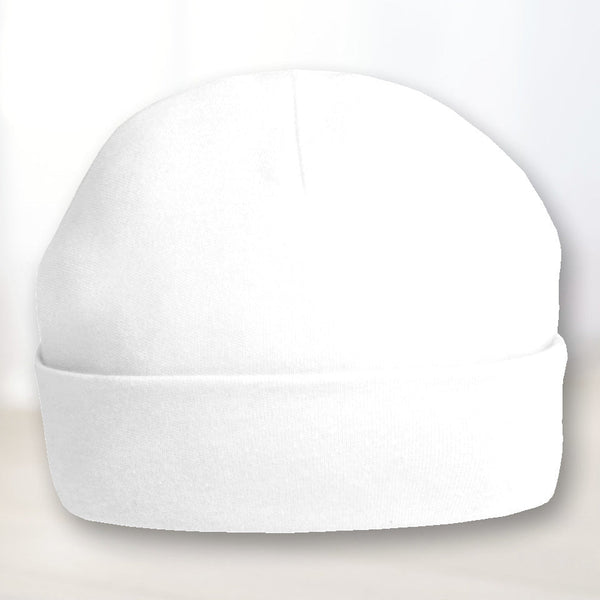 Personalised White Baby Beanie Hat - 1