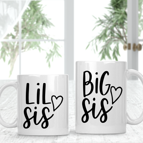 Little Sis Big Sis Two Matching Mugs