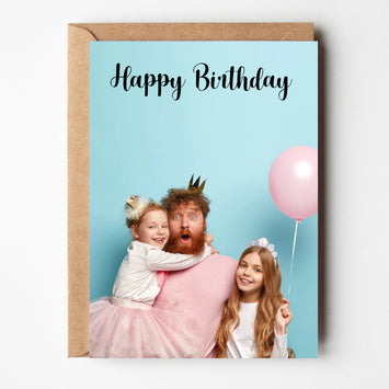 Personalised Picture Photo Card with text, Medium & Large Sizes - Perham Prints