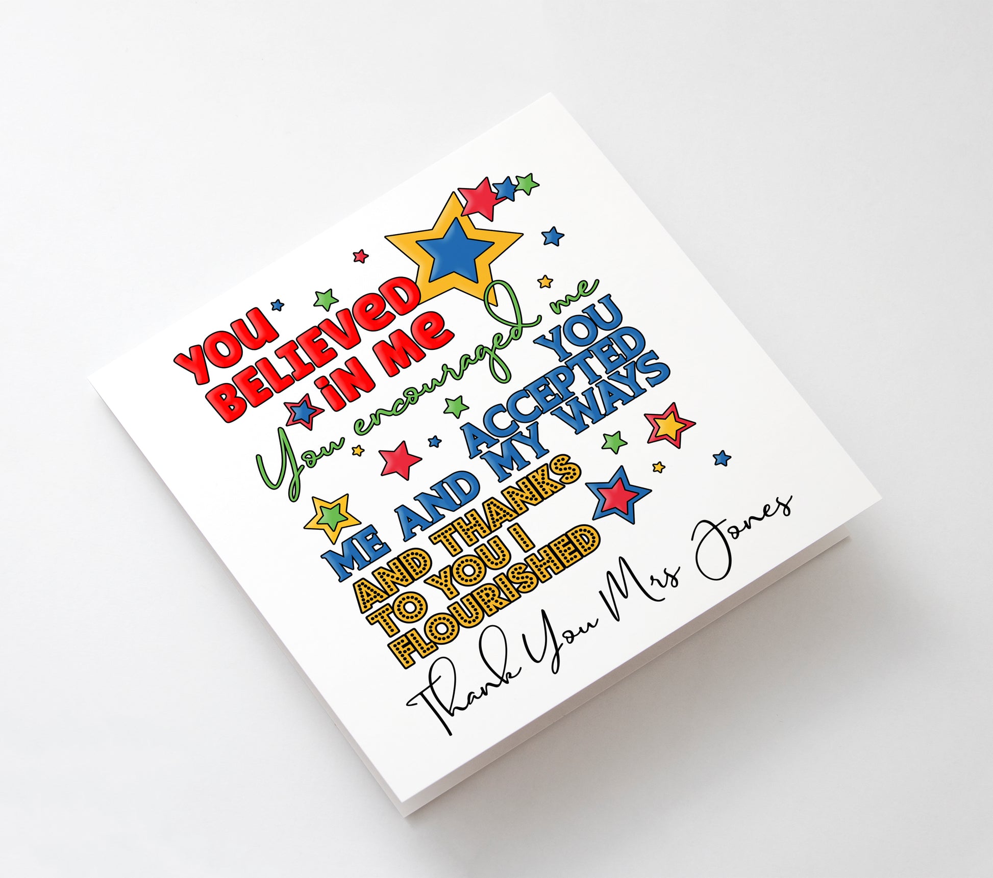 Positive Thoughts You Believed In Me Thank You Gift Custom Printed Mug - Perham Prints