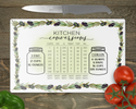 Conversion Chart Measurements Sizing Chopping Board Frosted Glass - 3