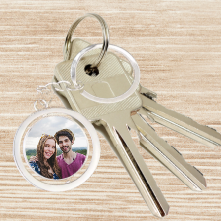 Personalised Picture Photo Keyring - Circle - 1