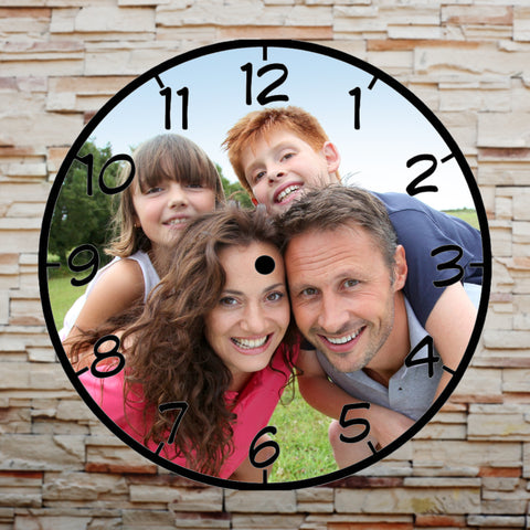 Personalised Picture Photo Glass Clock Upload Your Photo - 0