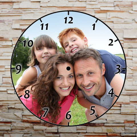 Personalised Picture Photo Glass Clock Upload Your Photo