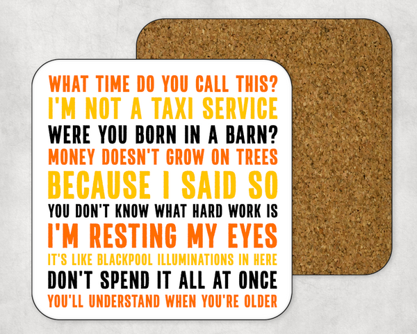 Popular Parent Sayings Quotes Custom Printed Coaster - 4