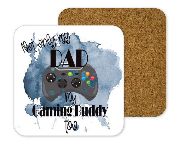 Not Only My Dad My Gaming Buddy Too Xbox Style Coaster Custom Text - 1