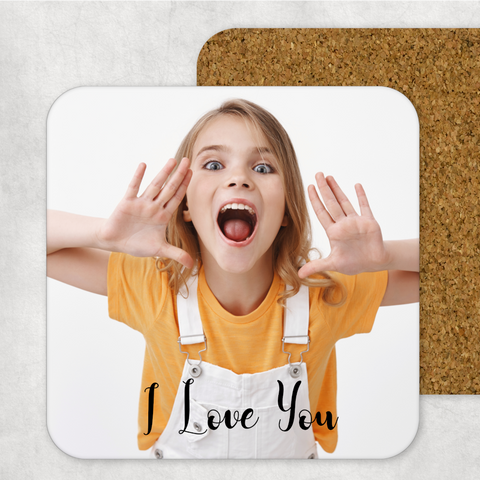 Personalised Photo Picture Coaster Custom Text MDF