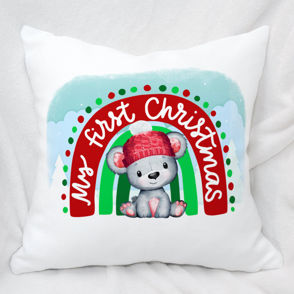 First Christmas Cushion Personalised With Name - Perham Prints
