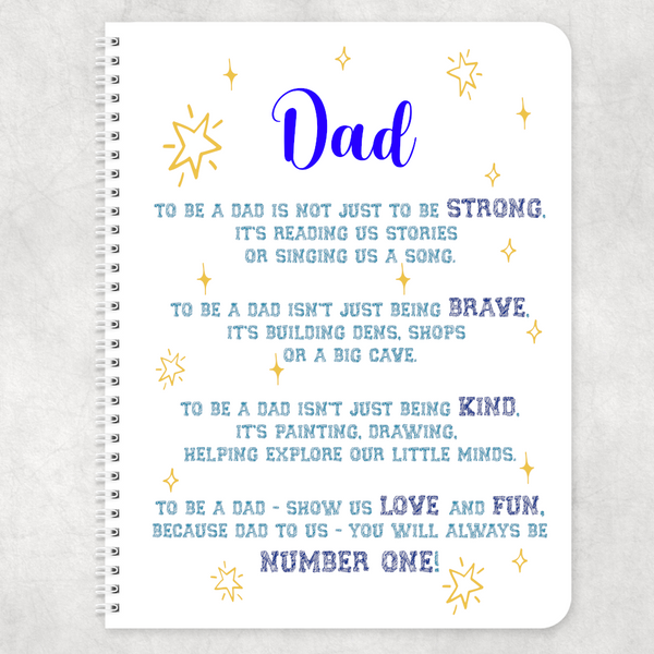To Be A Dad Poem Custom Name A4 Personalised Note pad Note book - 1