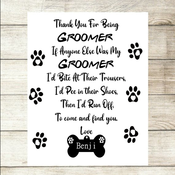 Personalised Dog Service Custom Photo Card