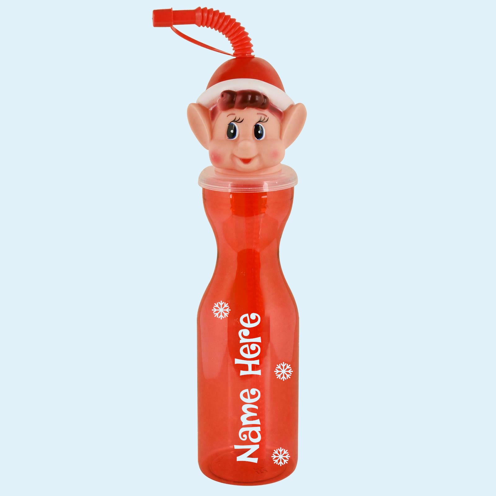 Personalised with name Red Elf Bottle Christmas Gift - Perham Prints