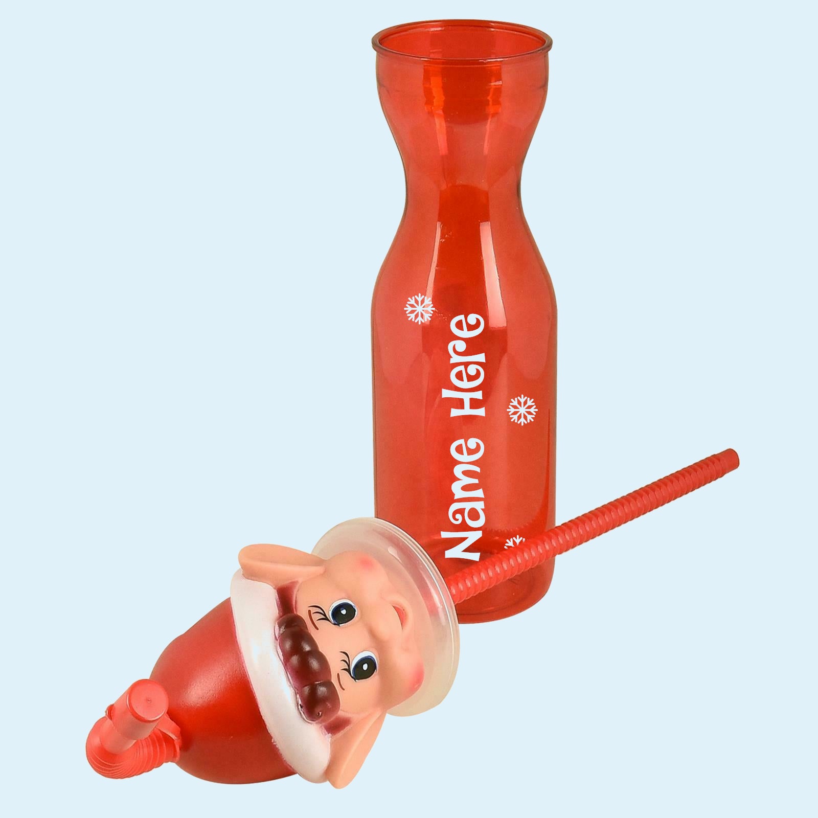 Personalised with name Red Elf Bottle Christmas Gift - Perham Prints