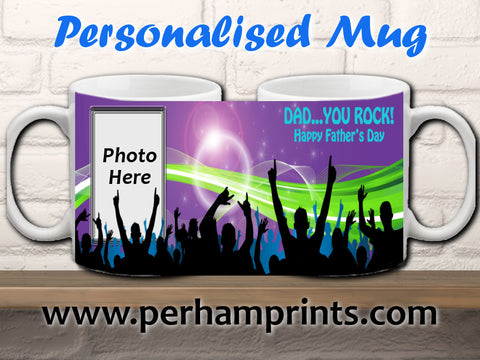 Personalised Rock 'n Roll Father's Day Gift - Personalised Mug