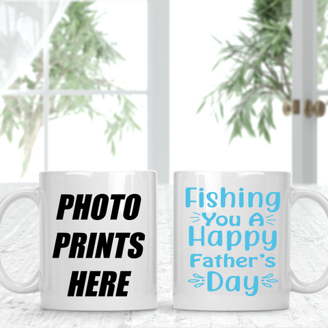 Fishing You A Happy Father's Day Fisher Personalised Photo Cup Mug - 0