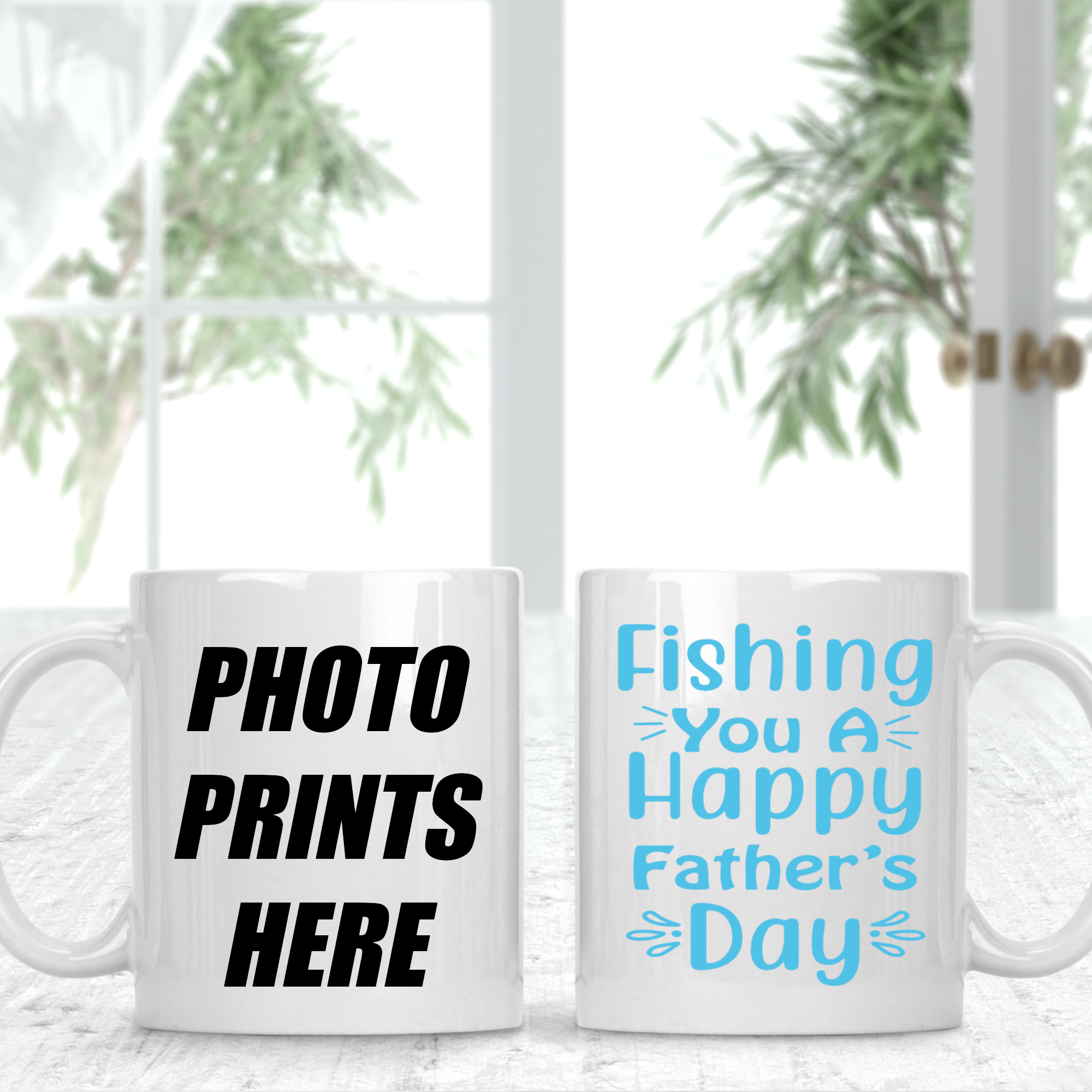 Fishing You A Happy Father's Day Fisher Personalised Photo Cup Mug