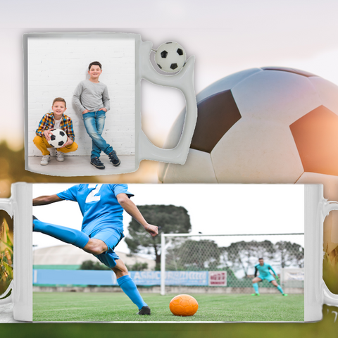 Personalised Football Handle Photo Picture Cup Mug
