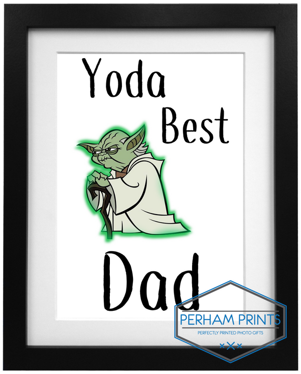 Yo-Da Best Dad Personalised Frame Design Ready To Hang - 1