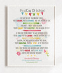 First Day At School Poem I Can't Believe Your Big Day Is Here Boy or Girl Frame Design Ready To Hang - 2