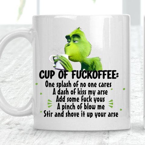 Grinch Cup of F*ckoffee Christmas Mug (18+) Adult Gift