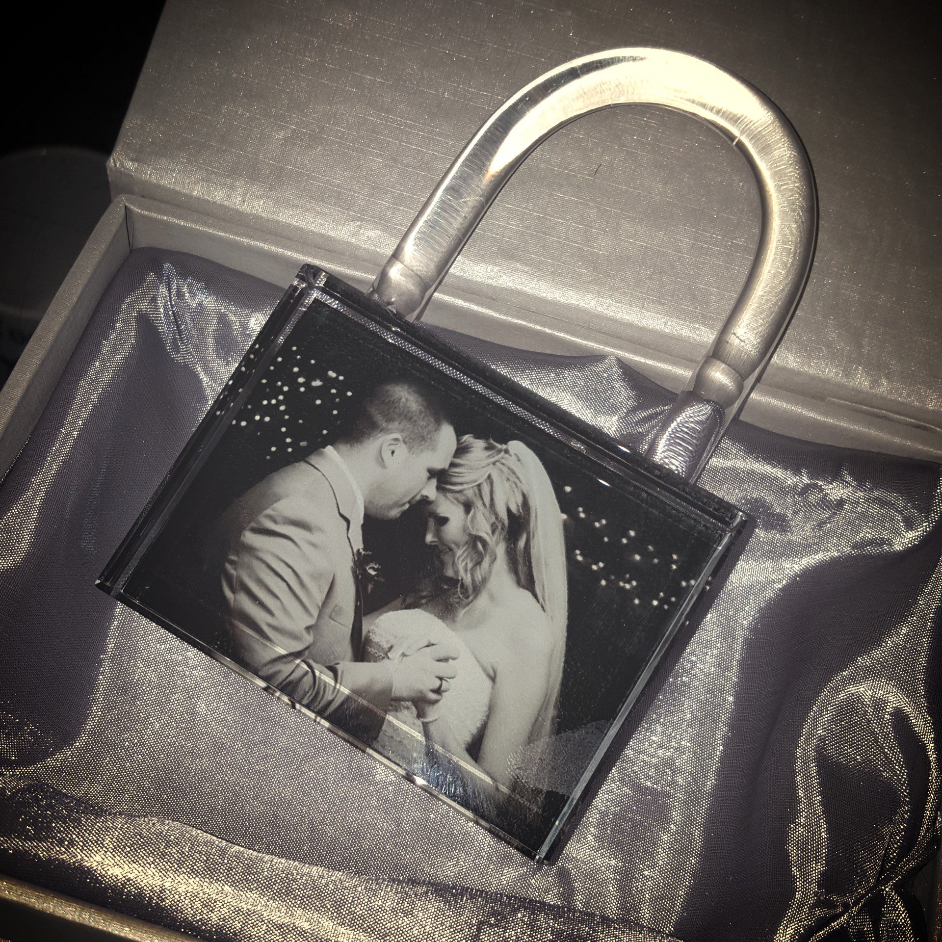 Personalised Glass Block Picture Photo Locks