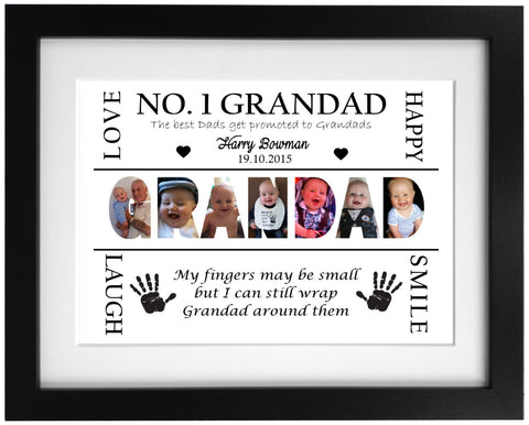 Personalised Grandad Word Art Frame Design Ready To Hang