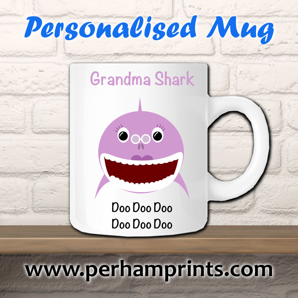 Grandma Shark Do Do Do Do Do Do Custom Cup - Perham Prints