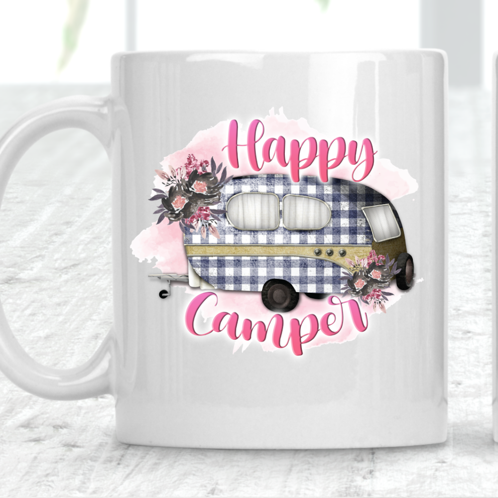 Happy Camper Caravan Van Cup Mug - Perham Prints