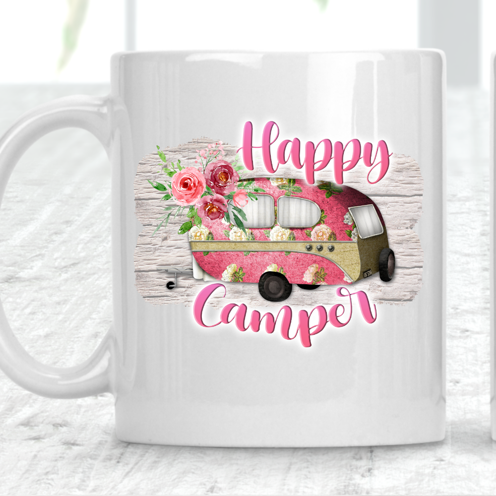 Happy Camper Caravan Van Cup Mug