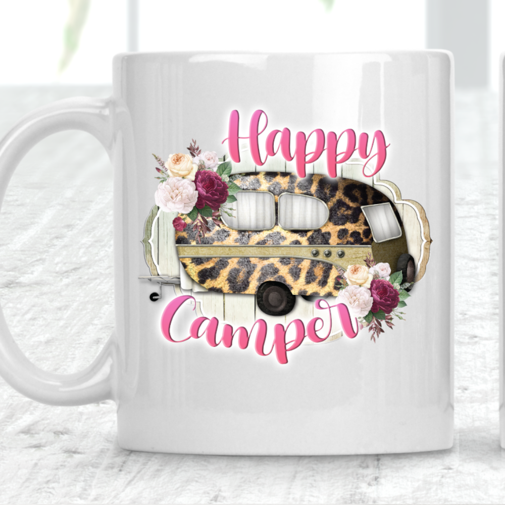Happy Camper Caravan Van Cup Mug - Perham Prints