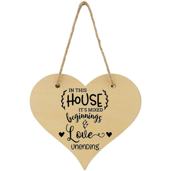 In This House It's Mixed Beginnings And Love Unending Family Plaque - 1
