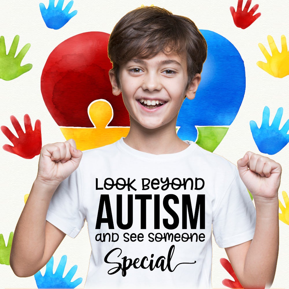 Look Beyond The Autism Custom Tshirt Gildan Tshirt