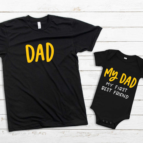 Matching Tshirts Father (Dad) & Son First Hero