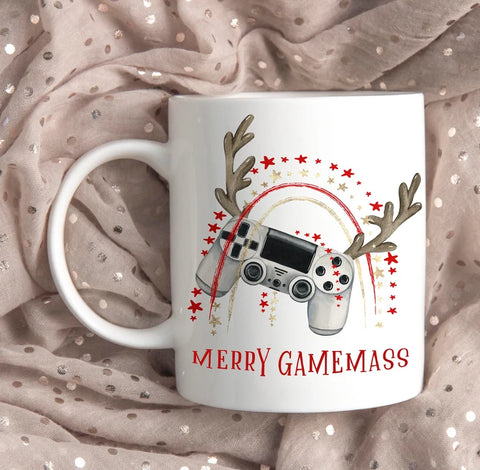 Merry Gamemass Playstation Theme Printed White Ceramic Mug