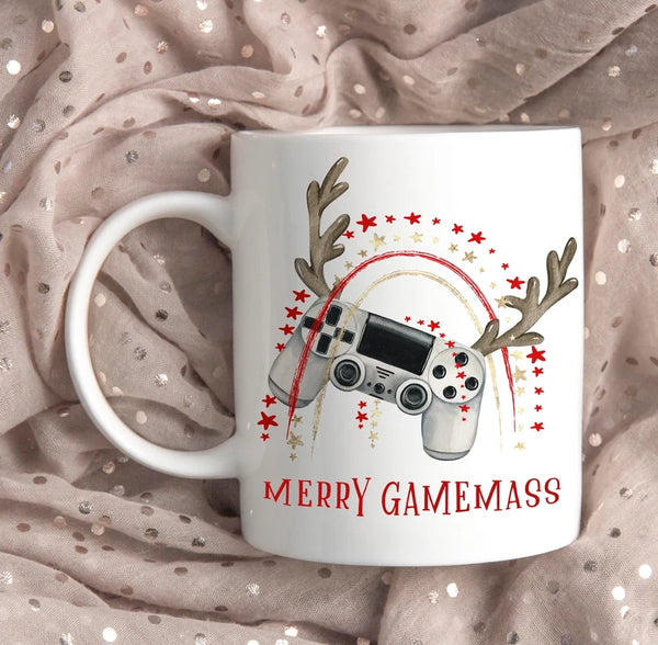 Merry Gamemass Playstation Theme Printed White Ceramic Mug - 1