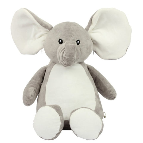 Personalised Light Grey Elephant Animal Teddy Cuddle Toy