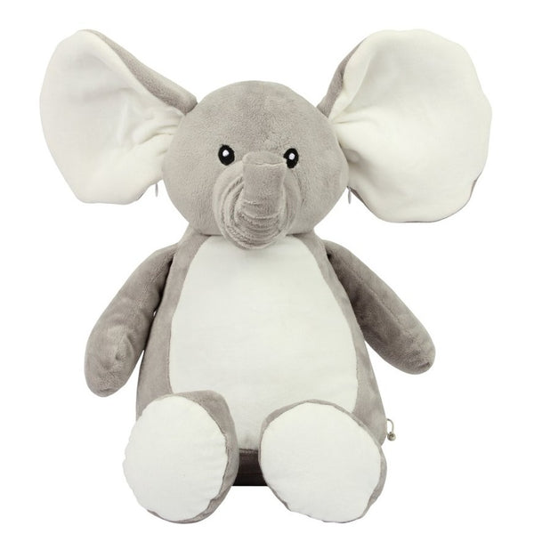 Personalised Light Grey Elephant Animal Teddy Cuddle Toy - 1