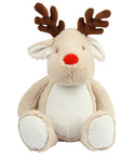 Personalised Light Brown Reindeer Animal Christmas Teddy Cuddle Toy - 1