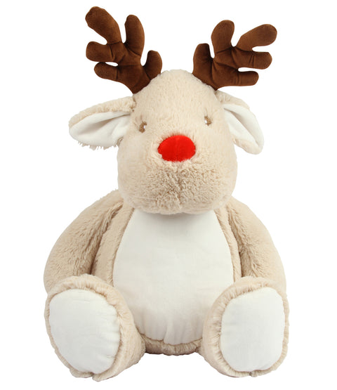 Personalised Light Brown Reindeer Animal Christmas Teddy Cuddle Toy