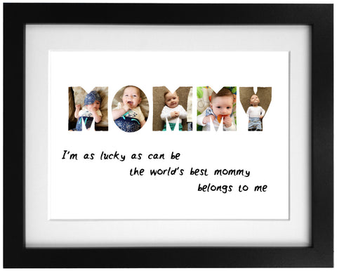 Personalised Mummy Word Art Frame Design Ready To Hang