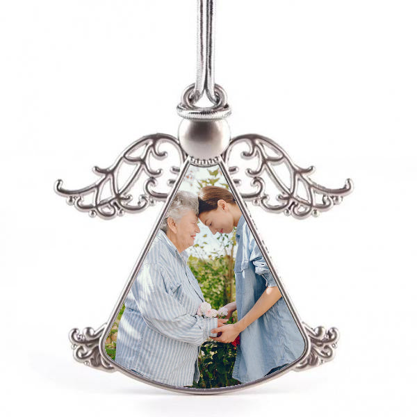 Christmas Decoration In Memory Of Angel Wing Photo Ornament - 1