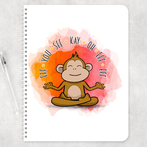 Monkey Eff You See Kay Oh Eff Eff Adult Gift A4 Note pad Note book