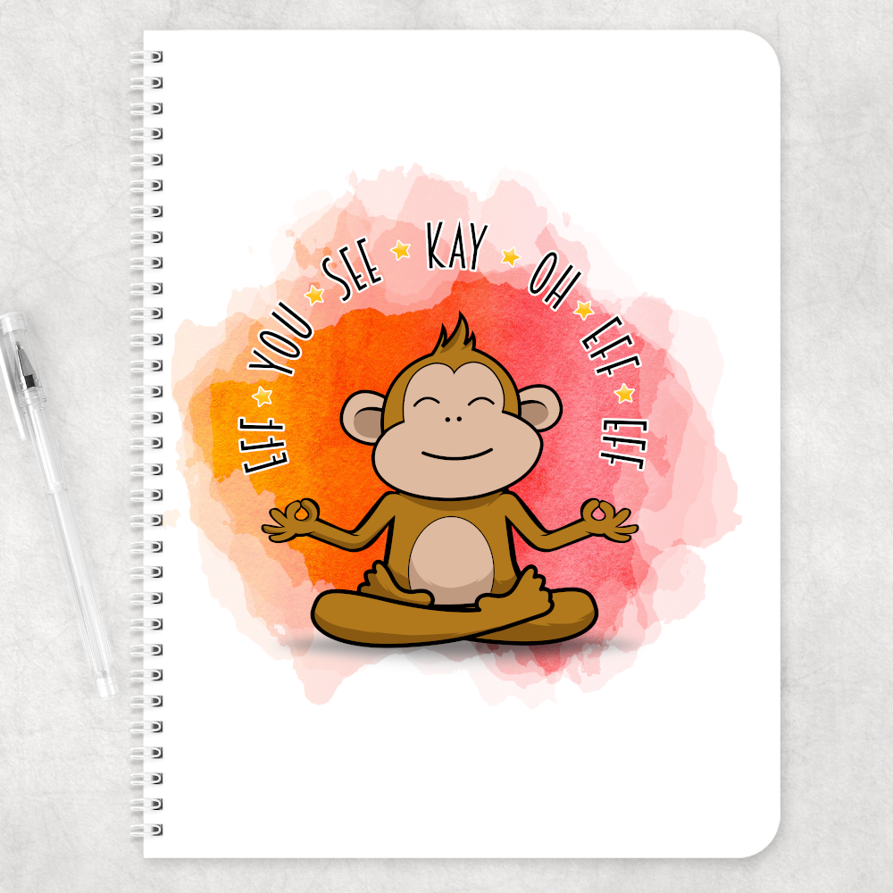 Monkey Eff You See Kay Oh Eff Eff Adult Gift A4 Note pad Note book