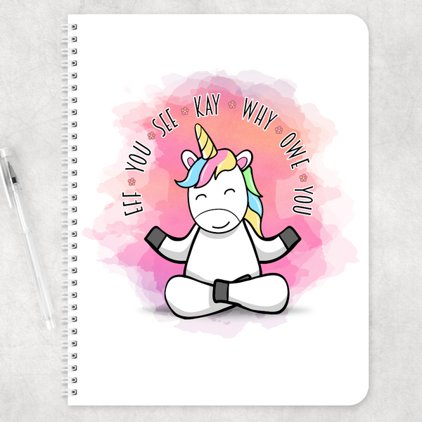 Unicorn Eff You See Kay Oh Eff Eff Adult Gift A4 Note pad Note book - 1