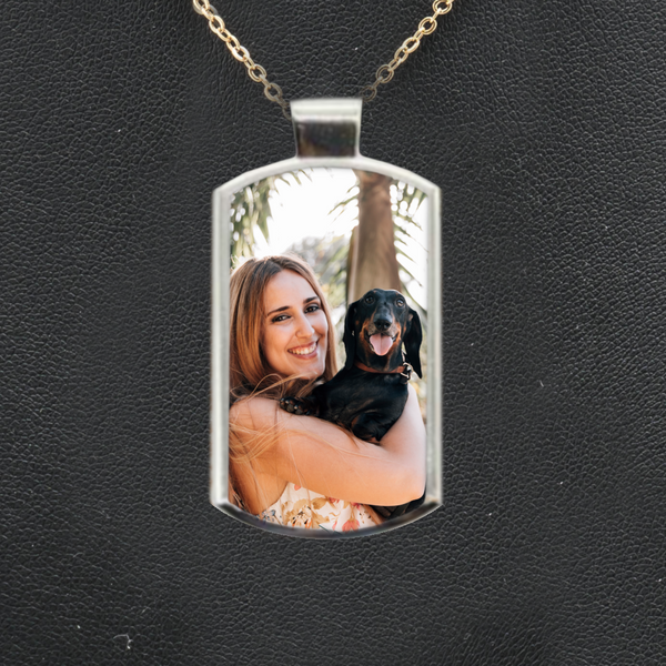 Personalised Rectangle Picture Photo Necklace - 1
