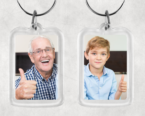 Plastic Photo Picture Keyring Upload Your Photo or Text