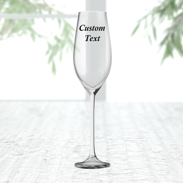 Personalised Champagne Flute Prosecco Glass Customise With Text - 1