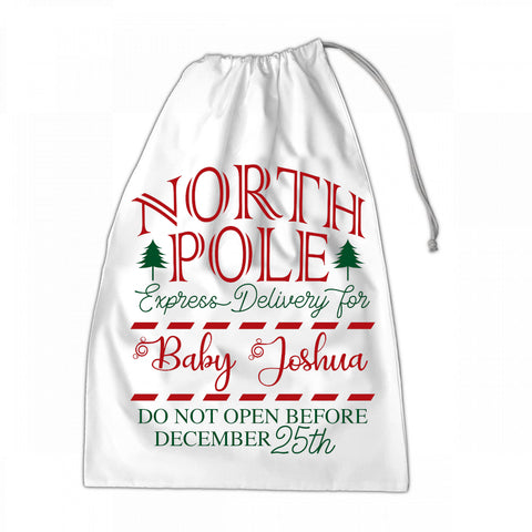 Personalised Santa Sack XLarge 50x70cm North Pole Special Delivery For NAME #11