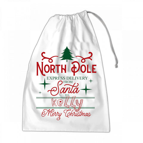 Personalised Santa Sack XLarge 50x70cm North Pole Special Delivery For NAME #4