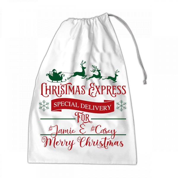 Personalised Santa Sack XLarge 50x70cm Christmas Express Special Delivery For NAME #7 - 1