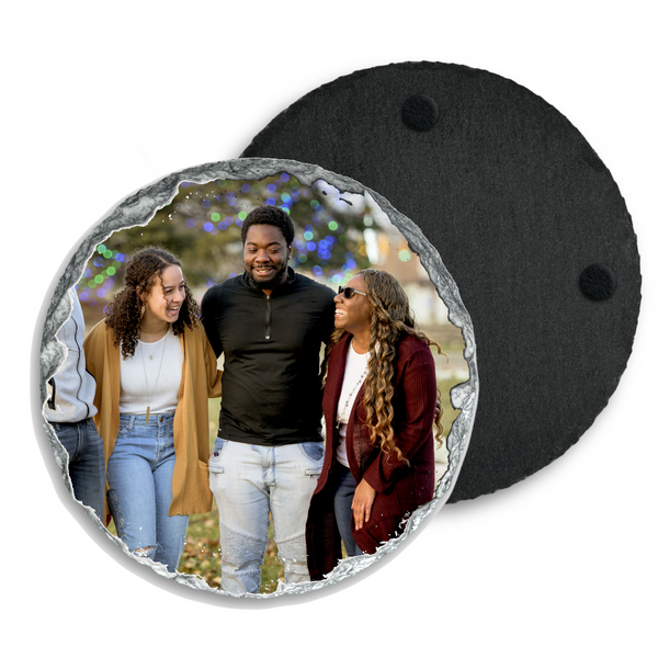 Personalised Photo Picture Coaster Custom Text Slate - 1